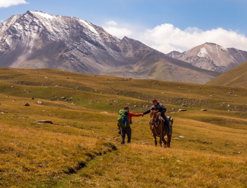 Treffen mit einem Nomaden in Kirgistan